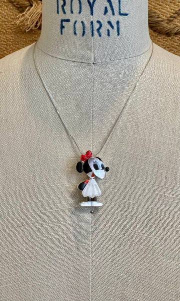 HOLD FOR YURIKO-ZUNI TOONS Minnie Mouse Inlay Necklace & Brooch