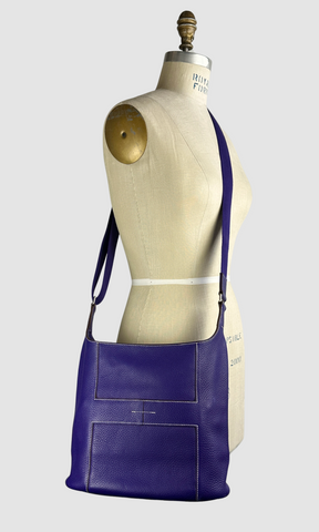 HERMES Good News Sac Y2K Purple Leather Crossbody Bag