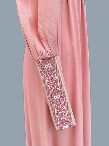 GUNNE SAX Black Label Vintage Mauve Pink 70s Dress • Size Medium