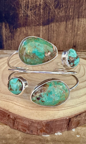 J. BEGAY MULTI Turquoise and Silver Navajo Cuff • 28g