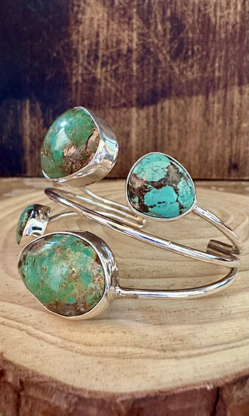 J. BEGAY MULTI Turquoise and Silver Navajo Cuff • 28g