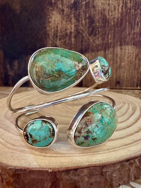 J. BEGAY MULTI Turquoise and Silver Navajo Cuff • 28g