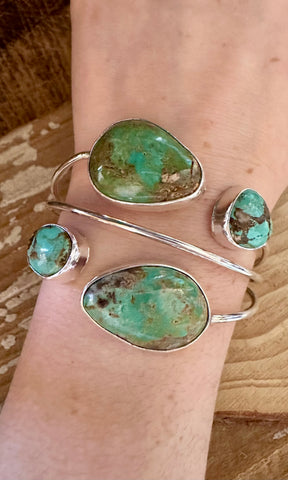 J. BEGAY MULTI Turquoise and Silver Navajo Cuff • 28g