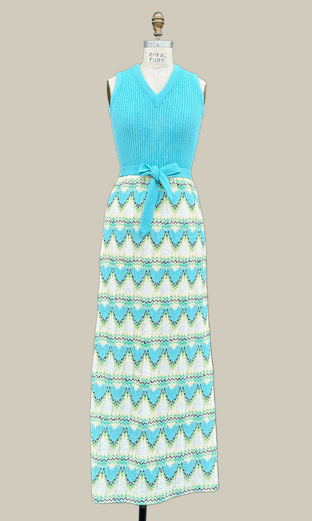 DALTON Vintage 70s Knit Dress & Sweater Set Medium DALTON Vintage 70s Knit Dress & Sweater Set Medium