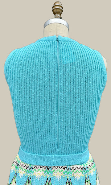 DALTON Vintage 70s Knit Dress & Sweater Set • Medium