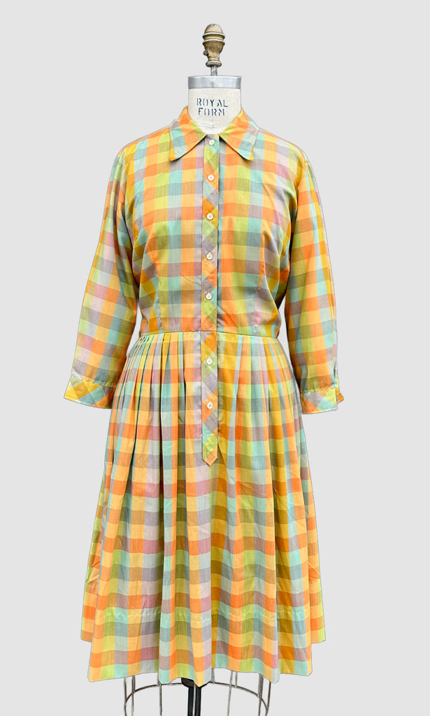 COUNTRY MISS 60s Vintage Gingham Dress  Medium