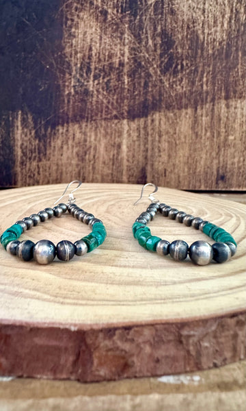 DINE'H NATIVE ARTS Turquoise Sterling Silver Earrings