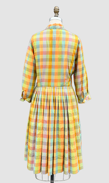 COUNTRY MISS 60s Vintage Gingham Dress • Medium