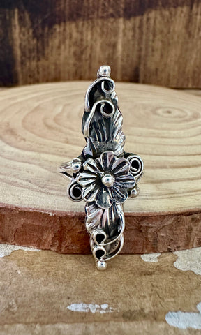 SILVER FLOWER DAGGER Sterling Silver Statement Ring