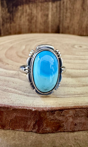 JEROLD FRANCISCO Turquoise and Sterling Silver Ring • Size 9