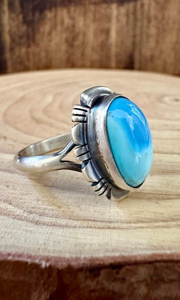 JEROLD FRANCISCO Turquoise and Sterling Silver Ring • Size 9