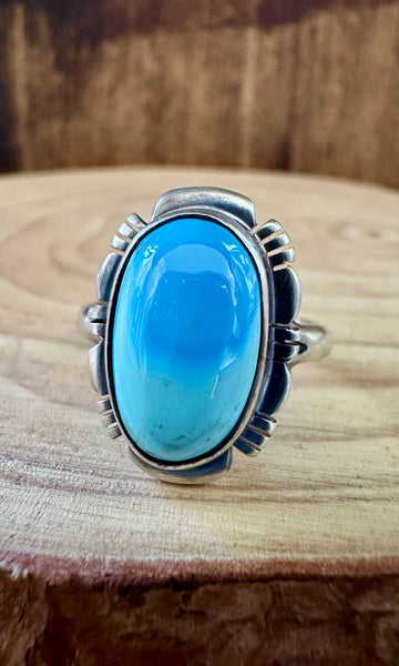 JEROLD FRANCISCO Turquoise and Sterling Silver Ring • Size 9