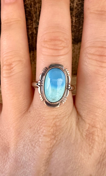 JEROLD FRANCISCO Turquoise and Sterling Silver Ring • Size 9