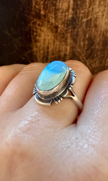 JEROLD FRANCISCO Turquoise and Sterling Silver Ring • Size 9