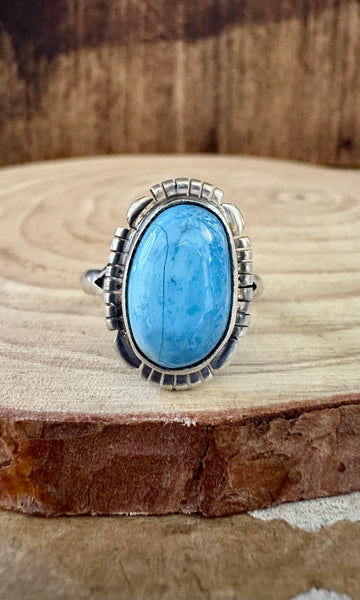 JEROLD FRANCISCO Turquoise and Sterling Silver Ring • Size 8