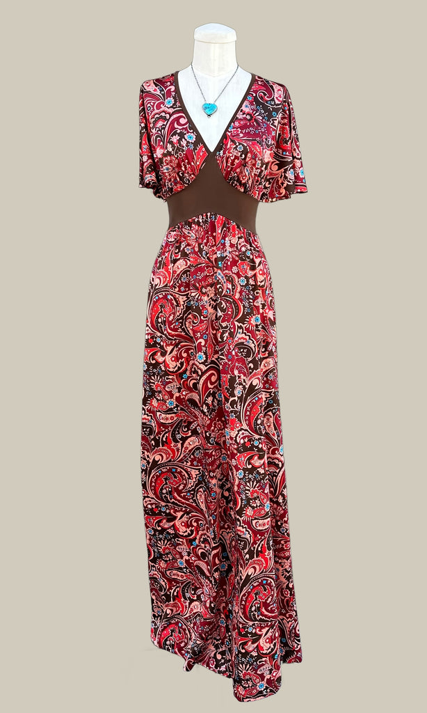 PAINT ME PAISLEY Vintage 70s Maxi Dress • X-Small – Love Street Vintage
