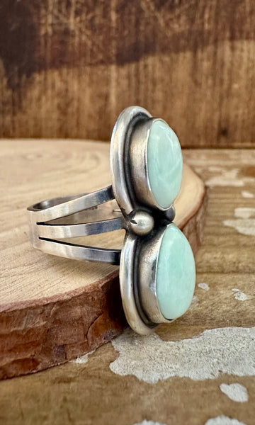 DOUBLE MINT Turquoise and Sterling Silver Ring • Size 9