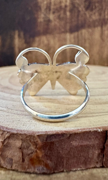 EMMA EDAAKIE ZUNI Butterfly Turquoise and Silver Ring • Multiple Sizes Available