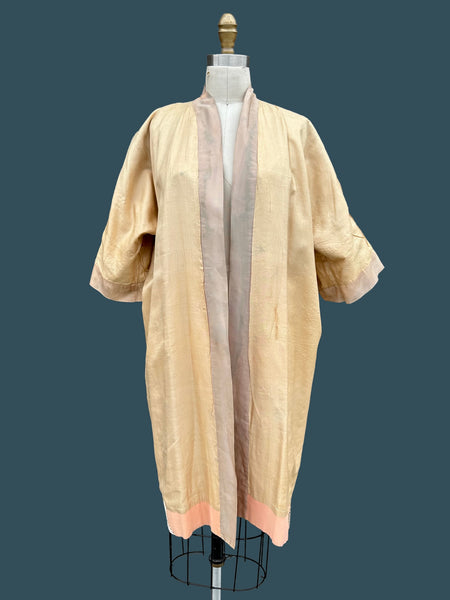 PASTEL PATCHWORK Vintage 30s Kimono Style Jacket As Is •  Med. to Lg.