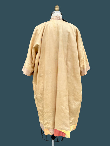 PASTEL PATCHWORK Vintage 30s Kimono Style Jacket As Is •  Med. to Lg.