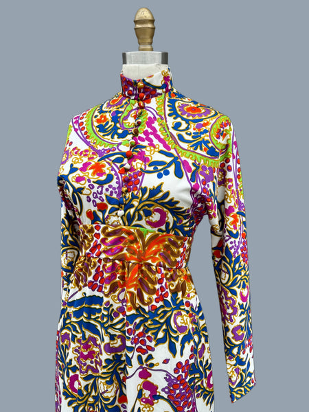 DON LUIS I.Magnin Vintage 70s Maxi Dress • X-Small