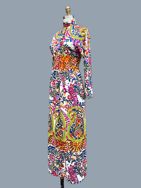 DON LUIS I.Magnin Vintage 70s Maxi Dress • X-Small