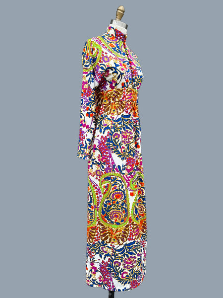 DON LUIS I.Magnin Vintage 70s Maxi Dress • X-Small