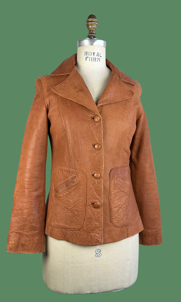 NORTH BEACH LEATHER  70s Hazelnut Jacket • X Small - Small