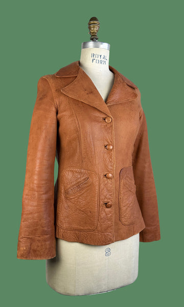 NORTH BEACH LEATHER  70s Hazelnut Jacket • X Small - Small