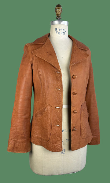 NORTH BEACH LEATHER  70s Hazelnut Jacket • X Small - Small