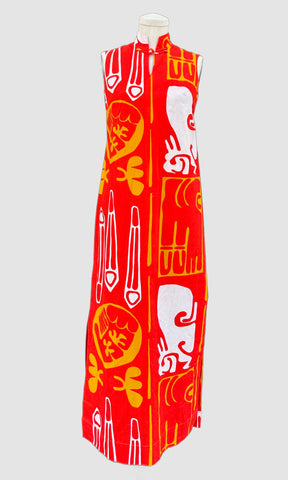 HOLO HOLO Vintage 60s/70s Tiki Dress • Small