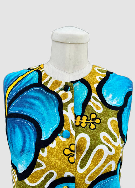 PACIFIC ISLE CREATIONS Vintage 60s Hawaiian Top • Small