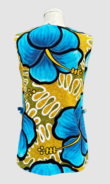 PACIFIC ISLE CREATIONS Vintage 60s Hawaiian Top • Small