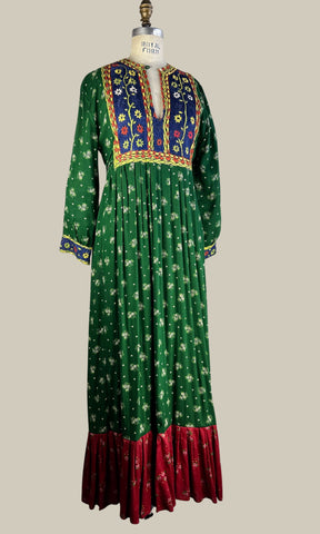 NICE FOLK 70s Hand Embroidered Afghan Hazaragi Dress • Medium