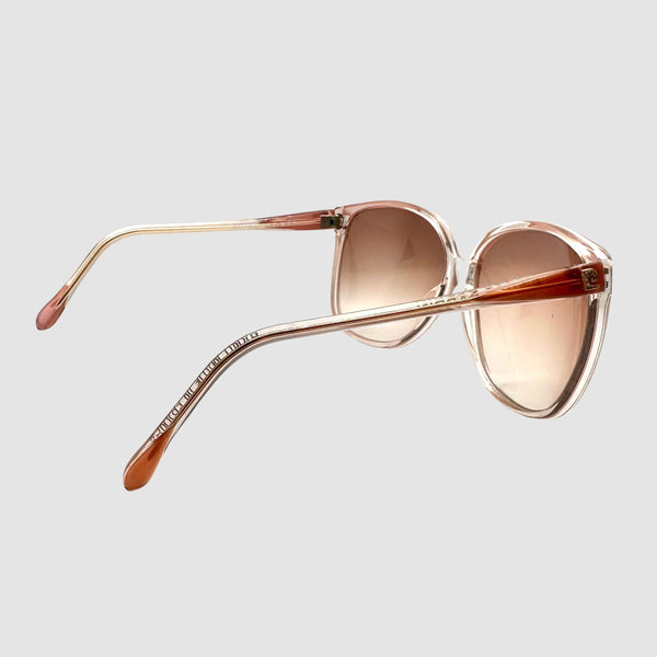 1970s Pierre Cardin Oversized Sunglasses, Pink Gradient Resin Glasses Frames