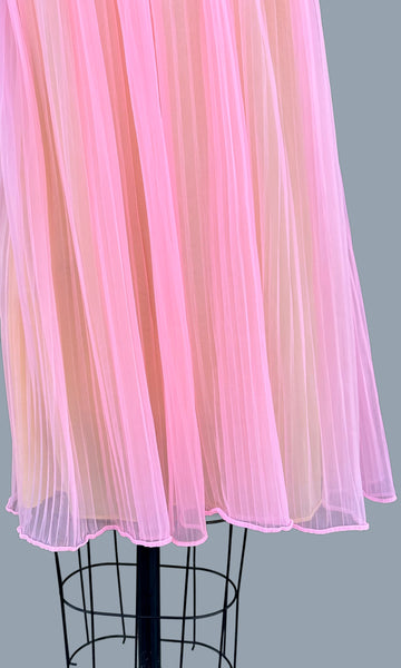 FORMFIT ROGERS Pink Baby Doll 60s/70s 2 Piece Night Gown • Small