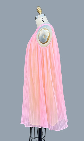 FORMFIT ROGERS Pink Baby Doll 60s/70s 2 Piece Night Gown • Small