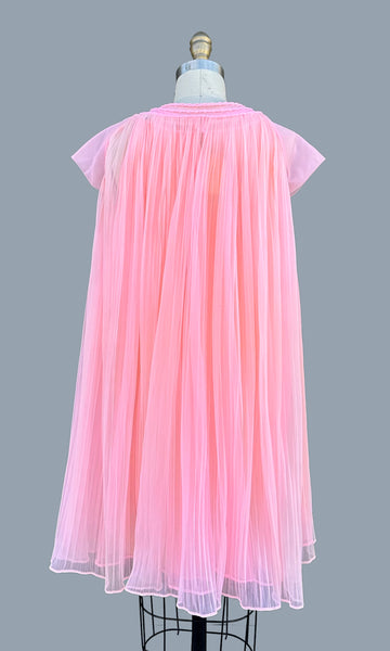 FORMFIT ROGERS Pink Baby Doll 60s/70s 2 Piece Night Gown • Small