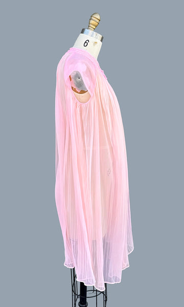 FORMFIT ROGERS Pink Baby Doll 60s/70s 2 Piece Night Gown • Small