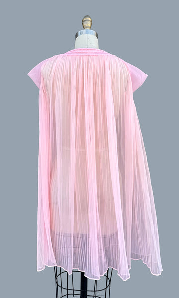 FORMFIT ROGERS Pink Baby Doll 60s/70s 2 Piece Night Gown • Small
