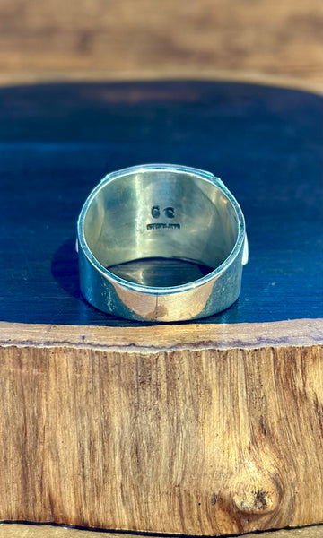 MEDICINE MASK ZUNI Vintage Inlay Men's Ring  • Sz. 13