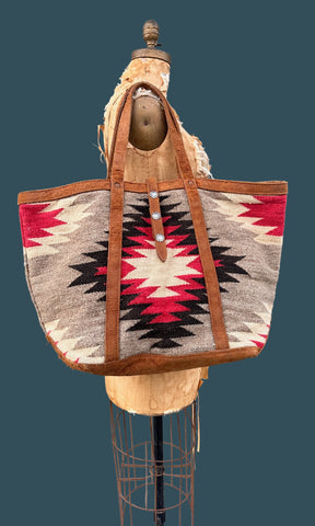 DOUBLE RL RRL, Ralph Lauren Handwoven Southwestern Style Tote