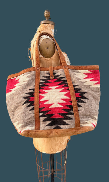 DOUBLE RL RRL, Ralph Lauren Handwoven Southwestern Style Tote