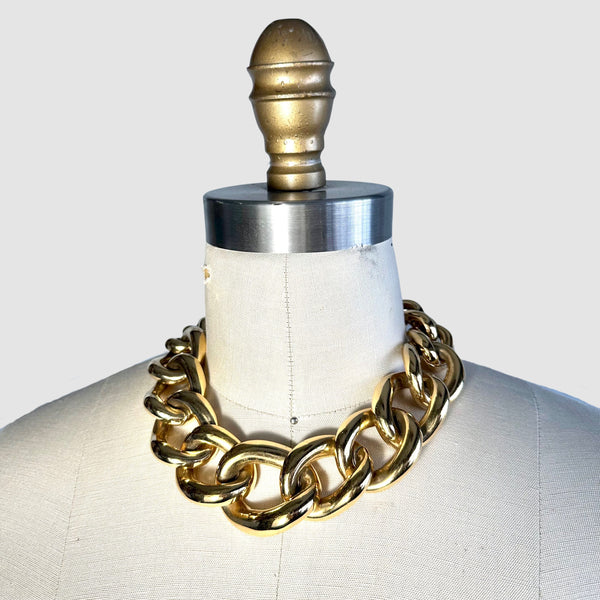 GIVENCHY 80s 90s Vintage Chunky Gold Chain Choker