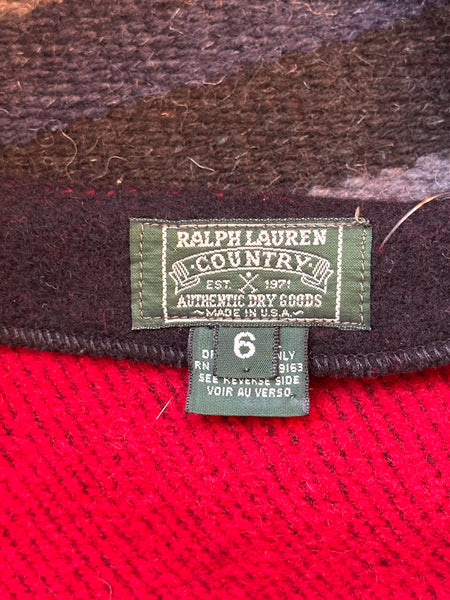 RALPH LAUREN COUNTRY 80s Southwestern Blanket Style Skirt • Small