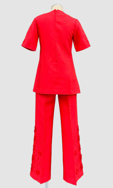 VINTAGE 60s/70s TWO PIECE Pant Set • Small