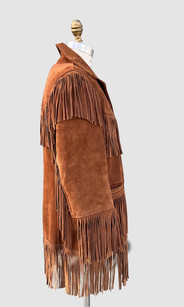 FRINGE FEST 70s Suede Jacket • Mens Small