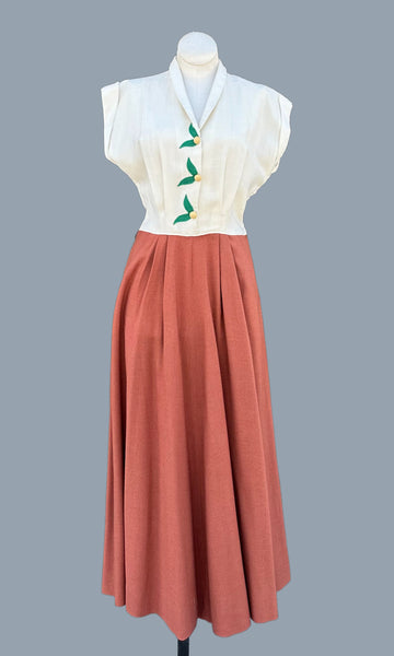 DARYL REG. 2 PIECE Vintage 50s Dress Set • Small