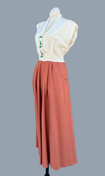 DARYL REG. 2 PIECE Vintage 50s Dress Set • Small