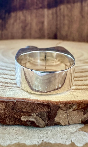 MODERN ASYMMETRICAL Turquoise and Sterling Silver Ring • Size 9